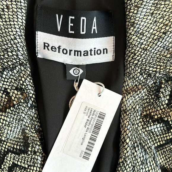 Veda Snake Print Leather Jacket - Black and Gray - Picture 6 of 13